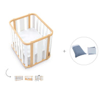 Babywiege, babybett und Bett (4in1) Holz/weiss · Crea Plus Tre C351-M5011