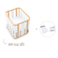 Berceau, lit bébé et lit d'enfant (4in1) bois/blanc · Crea Plus Tre C351-M5011