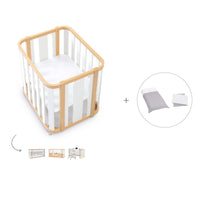 Berceau, lit bébé et lit d'enfant (4in1) bois/blanc · Crea Plus Tre C351-M5011