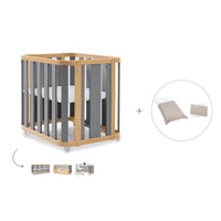 Crib, cot and bed (4in1) wooden/grey · Crea Plus Tre C351-M5058