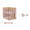 Babywiege, babybett und Bett (4in1) Holz/rosa · Crea Plus Tre C351-M5059