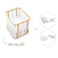 Mini berço, berço e cama (4in1) madeira/branco · Crea Plus Tre C351-M5011