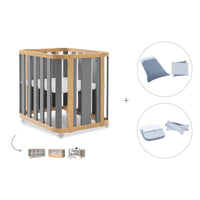 Crib, cot and bed (4in1) wooden/grey · Crea Plus Tre C351-M5058