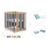 Crib, cot and bed (4in1) wooden/grey · Crea Plus Tre C351-M5058