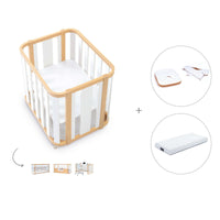 Berceau, lit bébé et lit d'enfant (4in1) bois/blanc · Crea Plus Tre C351-M5011