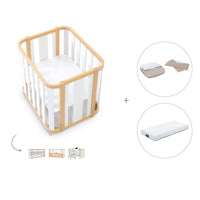 Mini berço, berço e cama (4in1) madeira/branco · Crea Plus Tre C351-M5011