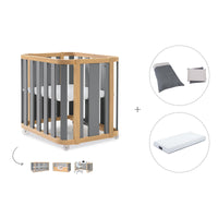 Crib, cot and bed (4in1) wooden/grey · Crea Plus Tre C351-M5058