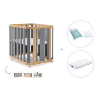 Crib, cot and bed (4in1) wooden/grey · Crea Plus Tre C351-M5058