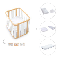 Berceau, lit bébé et lit d'enfant (4in1) bois/blanc · Crea Plus Tre C351-M5011