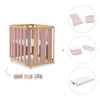 Babywiege, babybett und Bett (4in1) Holz/rosa · Crea Plus Tre C351-M5059