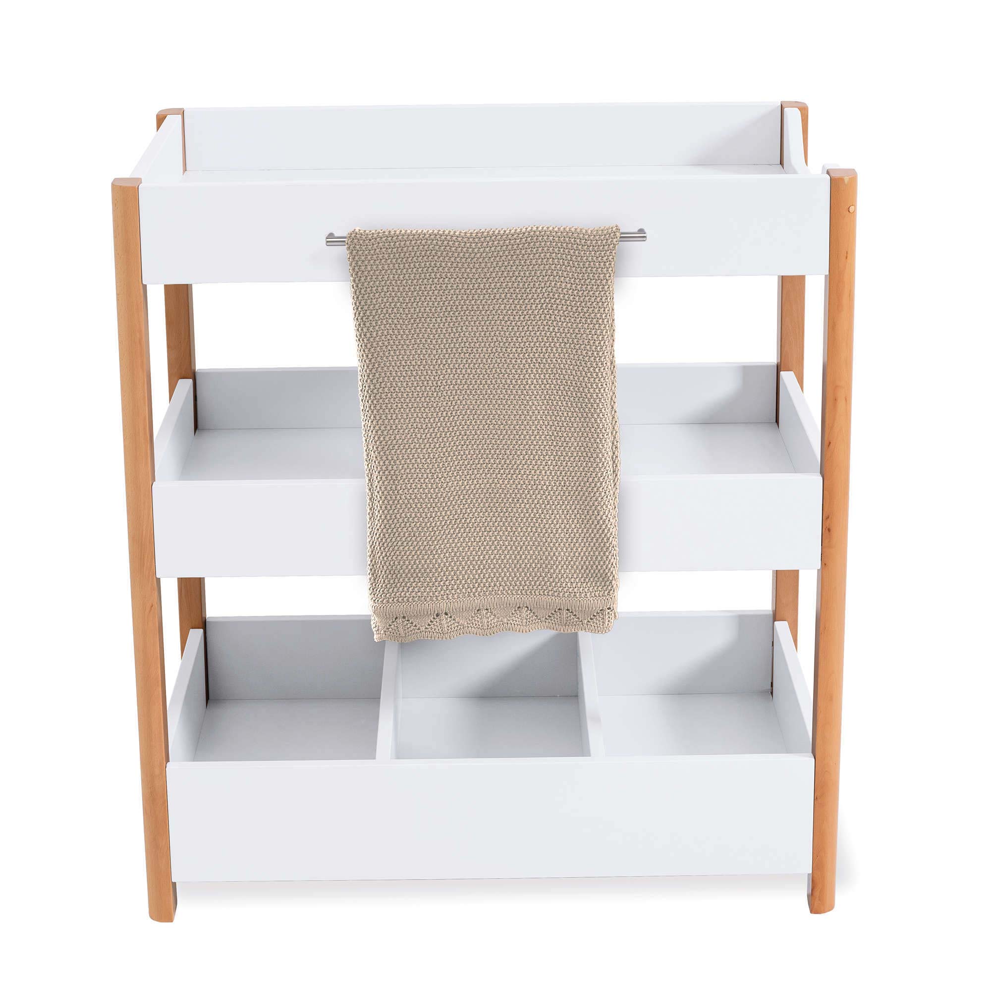 Changing table 50x80 cm with shelves wood