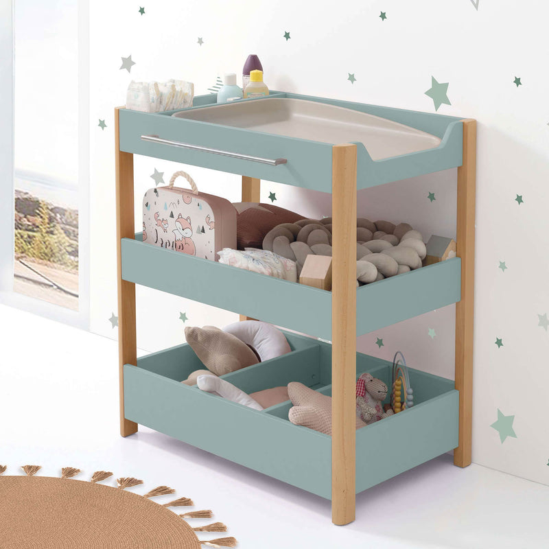 Changing table 50x80 cm with shelves wood · Dadá D100