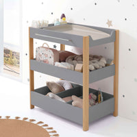 Changing table 50x80 cm with shelves wood · Dadá D100