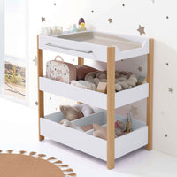 Changing table 50x80 cm with shelves wood · Dadá D100