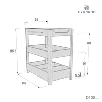 Medidas mueble cambiador de bebé Dadá de Alondra