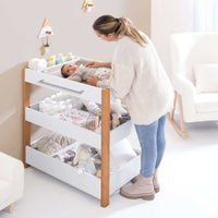 Changing table 50x80 cm with shelves wood · Dadá D100