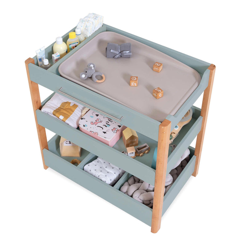 Changing table 50x80 cm with shelves wood · Dadá D100