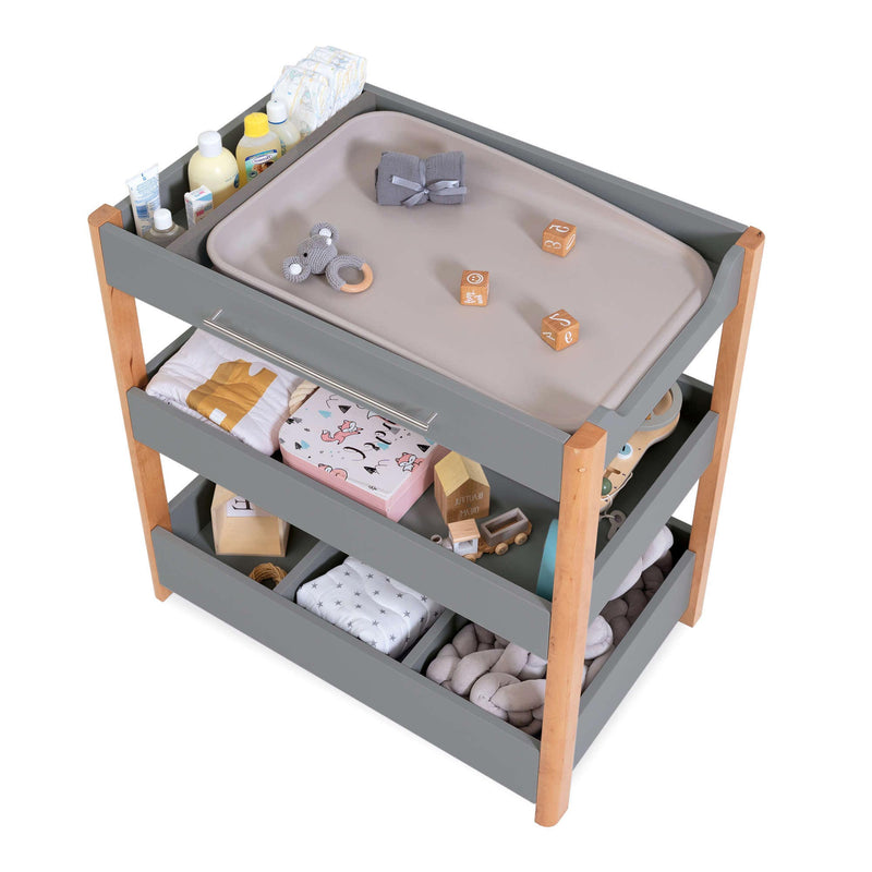 Changing table 50x80 cm with shelves wood · Dadá D100