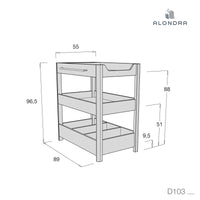 Móvel para muda fraldas 50x80 cm com prateleiras madeira/branco · Neo Dadá D103