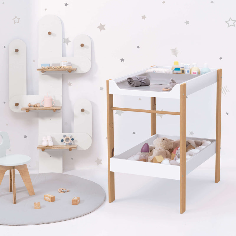Changing table 50x80 cm with shelves · Tiboo