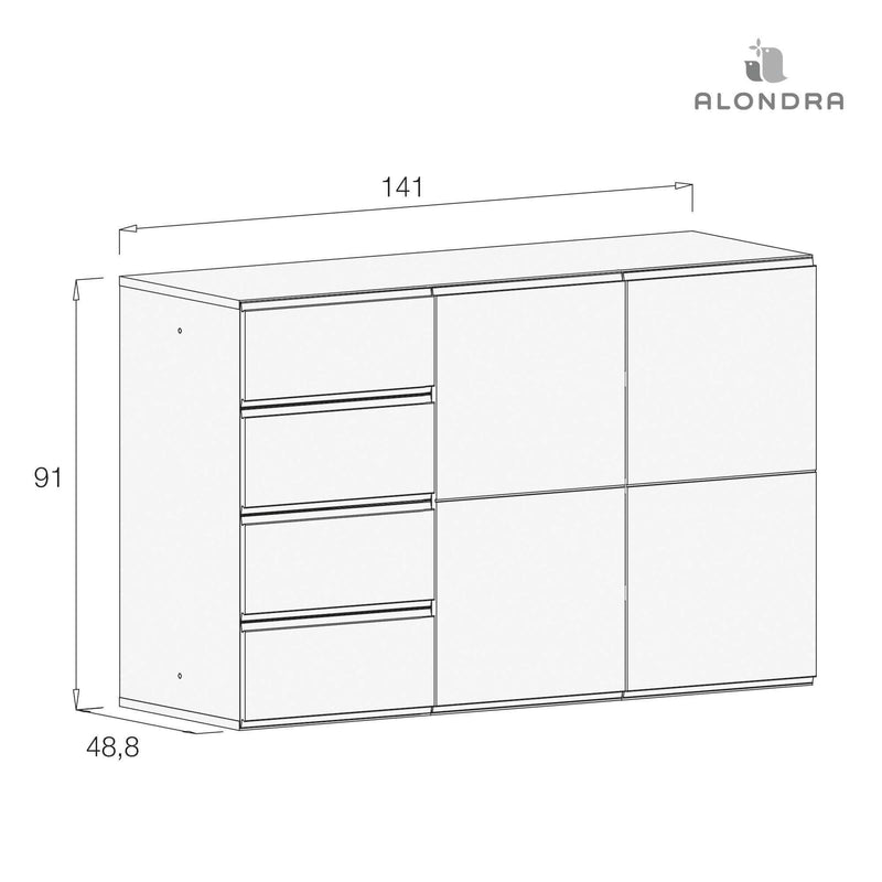 Commode pour enfants grand avec 3 modules (145 cm) · D20132