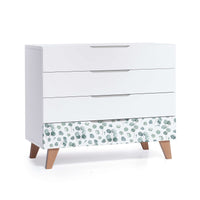 Baby chest white/wood with sheets sticker on bottom lawer · Lifestyle