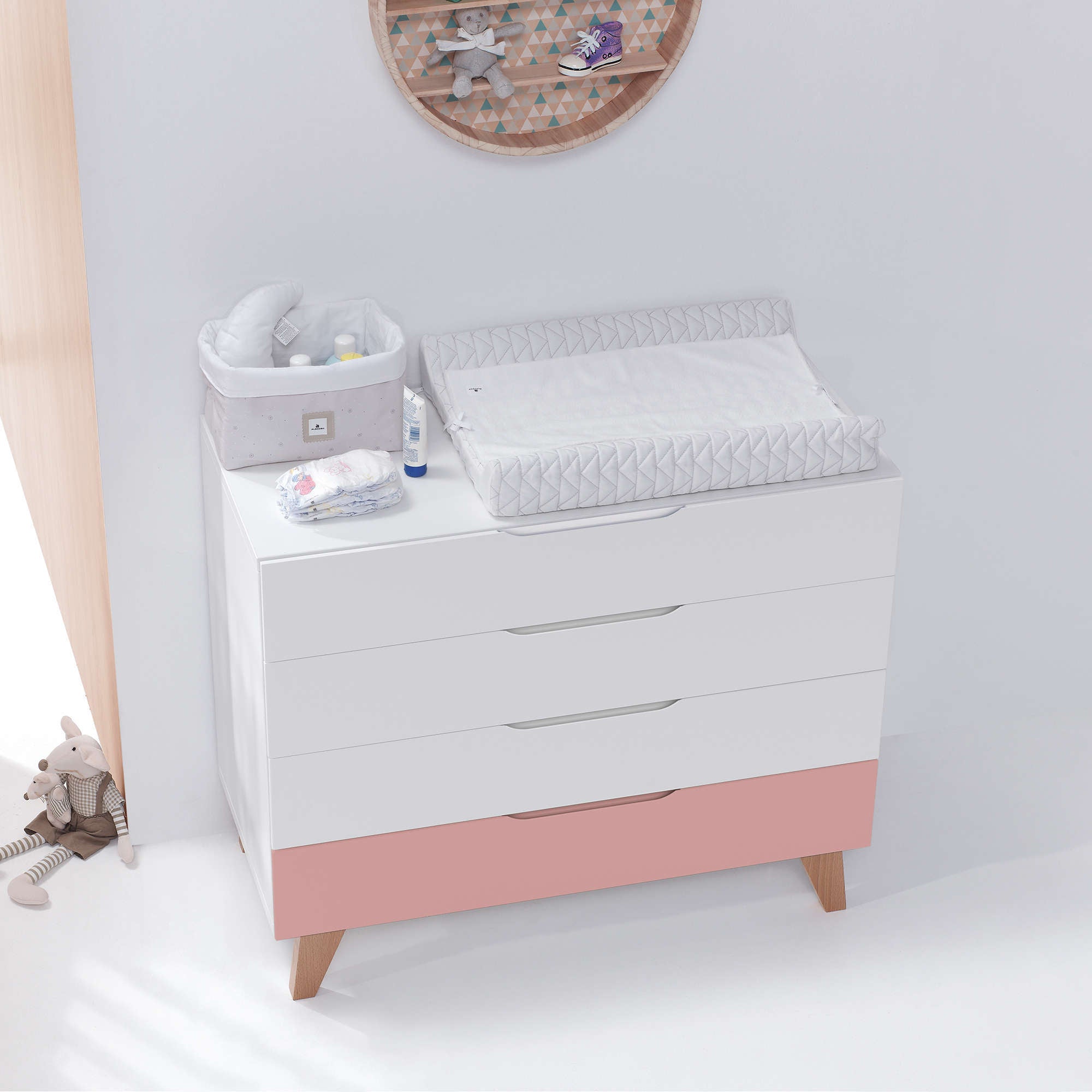 Wooden baby dresser (4 drawers) nordic design - Main Image