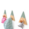 Set 3 wall hooks mountains-shaped wood · Planina H120