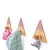 Set 3 wall hooks mountains-shaped wood · Planina H120