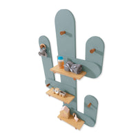 Cactus wall hanger with shelves wood · Kaktú H253