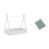 Withe Montessori bed 70x140 cm with green bedding · Homy