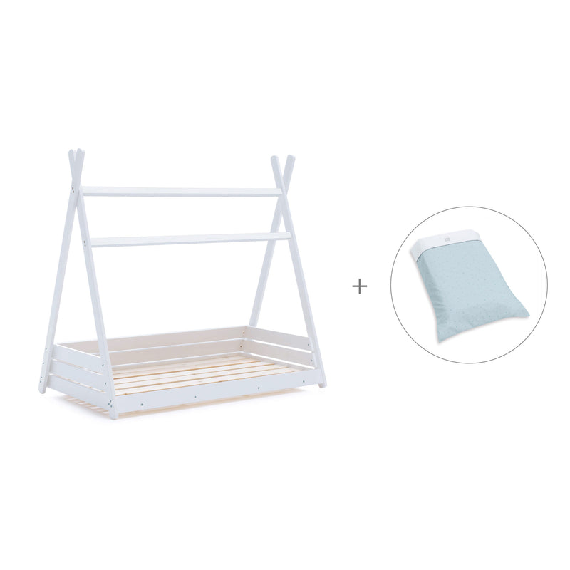 Lit d'enfant Montessori 70x140 cm avec linge de lit Mint · Homy