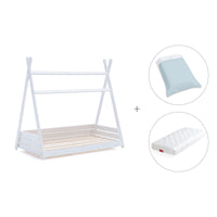 Lit d'enfant Montessori 70x140 cm avec linge de lit Mint · Homy