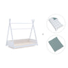 Withe Montessori bed 70x140 cm with green bedding · Homy