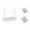 Withe Montessori bed 70x140 cm with grey bedding · Homy