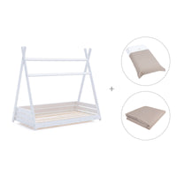 Lit d'enfant Montessori 70x140 cm avec linge de lit Arena · Homy