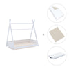 Withe Montessori bed 70x140 cm with beige bedding · Homy