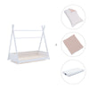 Withe Montessori bed 70x140 cm with pink flowers bedding · Homy