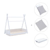 Withe Montessori bed 70x140 cm with grey bedding · Homy