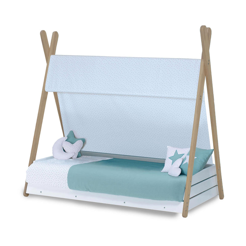 Cama Montessori madeira 70x140 cm con têxtil Mare · Homy Life