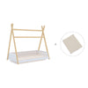 Wooden Montessori bed 70x140 cm with beige bedding · Homy Life