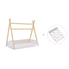 Wooden Montessori bed-cottage 70x140 cm with Taiga textile · Homy Life