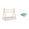 Lit d'enfant Montessori 70x140 cm en bois avec linge de lit Mare · Homy Life