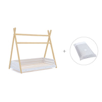 Lit d'enfant Montessori 70x140 cm en bois avec linge de lit Galaxy · Homy Life