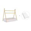 Wooden Montessori bed-cottage 70x140 cm with Taiga textile · Homy Life