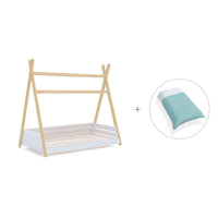 Lit d'enfant Montessori 70x140 cm en bois avec linge de lit Mare · Homy Life