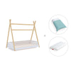 Lit d'enfant Montessori 70x140 cm en bois avec linge de lit Mare · Homy Life