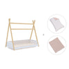 Wooden Montessori bed 70x140 cm with pink flowers bedding · Homy Life