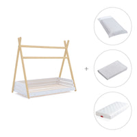 Lit d'enfant Montessori 70x140 cm en bois avec linge de lit Galaxy · Homy Life