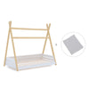 Wooden Montessori bed 90x200 cm with grey bedding · Homy Life XL